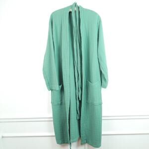 For Sustainable Life Turkish Cotton Muslin Double Gauze Robe Green S M Lounge